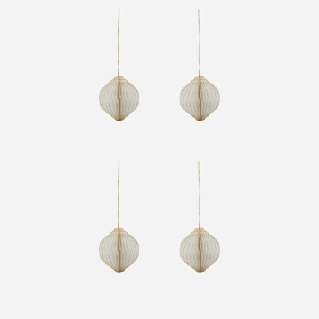 Alsta Off-White/Gold Ornaments